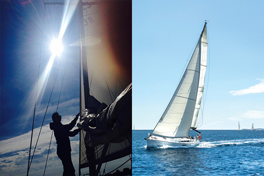 Boat-in-sailing-regatta.-luxury-