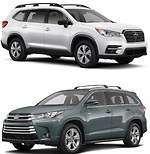 2019款斯巴魯Subaru Ascent vs豐田Toyota Highlander三排座SUV的比較